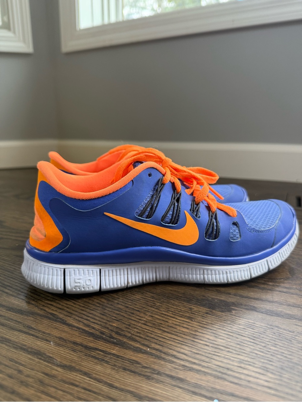 Women’s Free Run 5.0 Blue & Orange Athletic Sneakers. - Picture 7 of 10